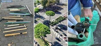 Derby Lazio-Roma, Olimpico blindato: sequestrate mazze e aste con viti e lame