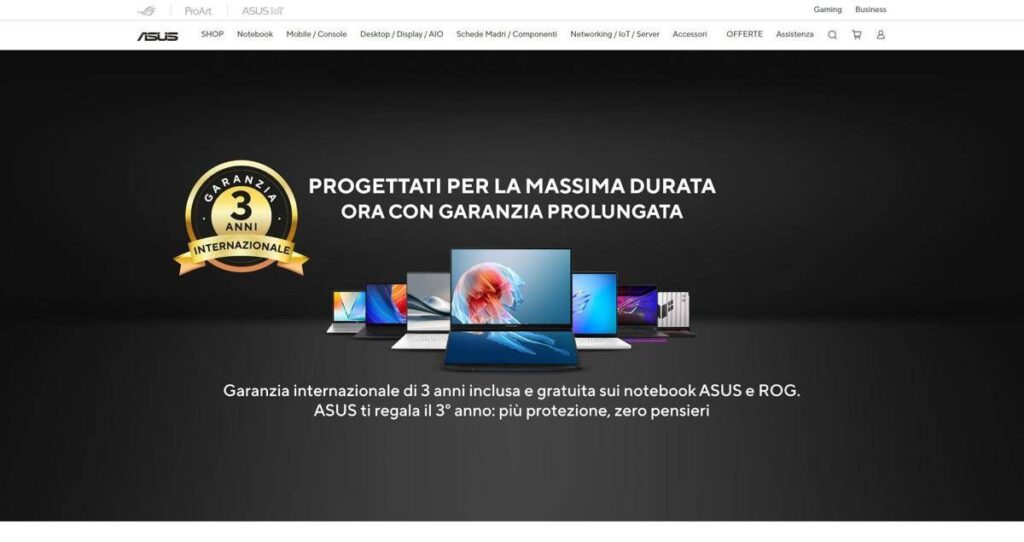 ASUS e l’affidabilità: garanzia a 3 anni su tutti i nuovi notebook