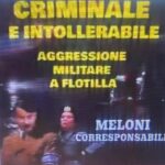 Al corteo di Milano fotomontaggio choc con Meloni vestita da gerarca nazista