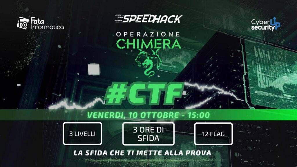 CTF gratuita “SpeedHack”: la sfida cyber di CyberSecurityUp