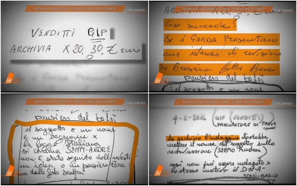 Caso Garlasco, la verità del padre di Sempio sui ‘pizzini’: gli appunti e cosa ha detto