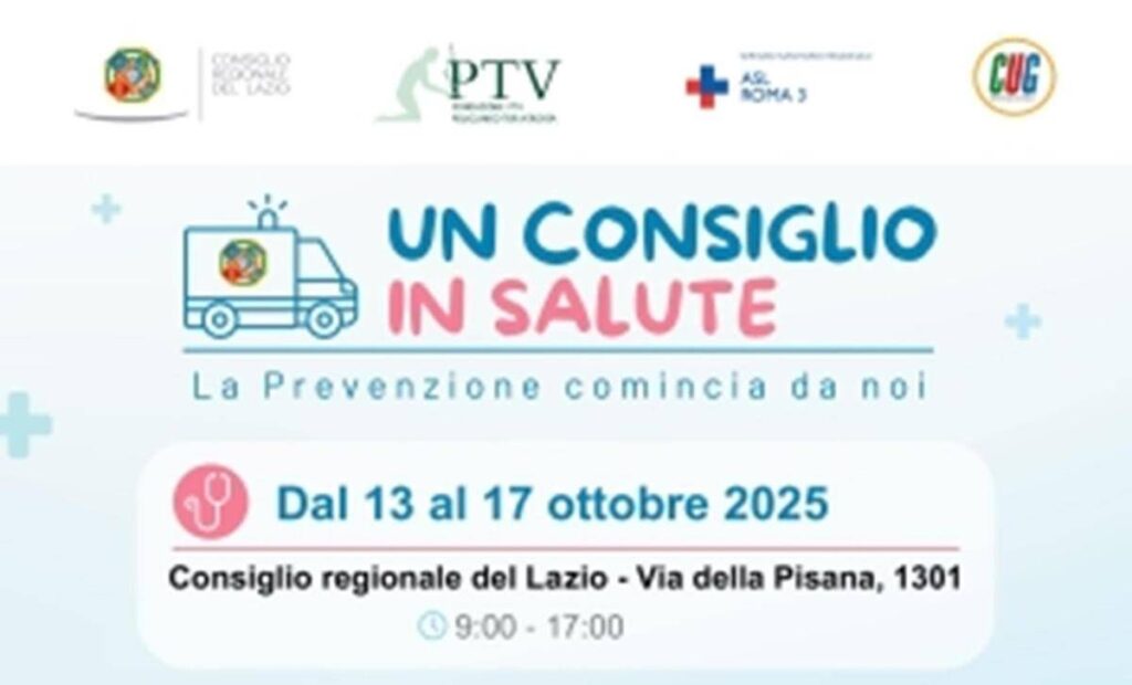 Nel Lazio torna un ‘Consiglio in Salute’, programma gratuito di prevenzione