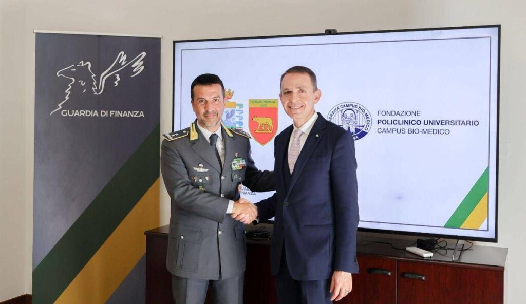Salute, firmata la convenzione tra Guardia di Finanza Lazio e Policlinico Campus Bio-Medico