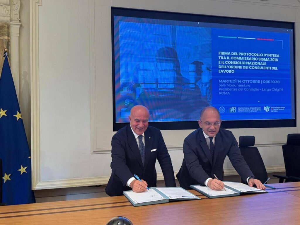 Terremoto, Consulenti lavoro-Struttura Sisma 2016: rafforzata sinergia in cantieri ricostruzione