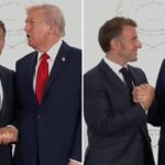 Trump e Macron, il balletto per la solita stretta di mano extralarge