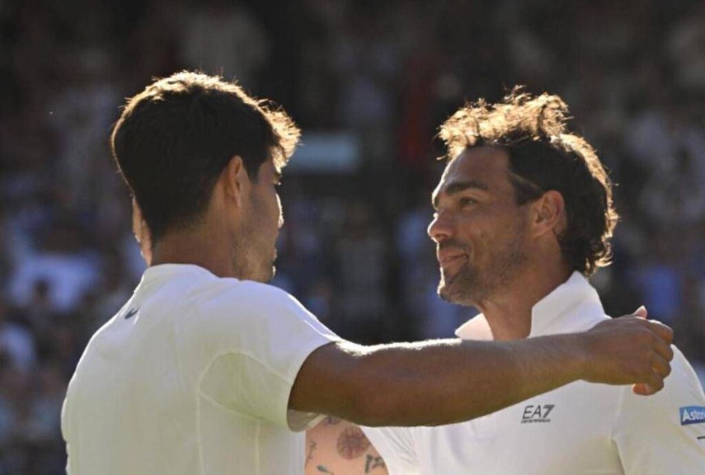 Atp Finals, Alcaraz incontra Fognini prima della finale con Sinner. La battuta su’Ballando con le stelle’