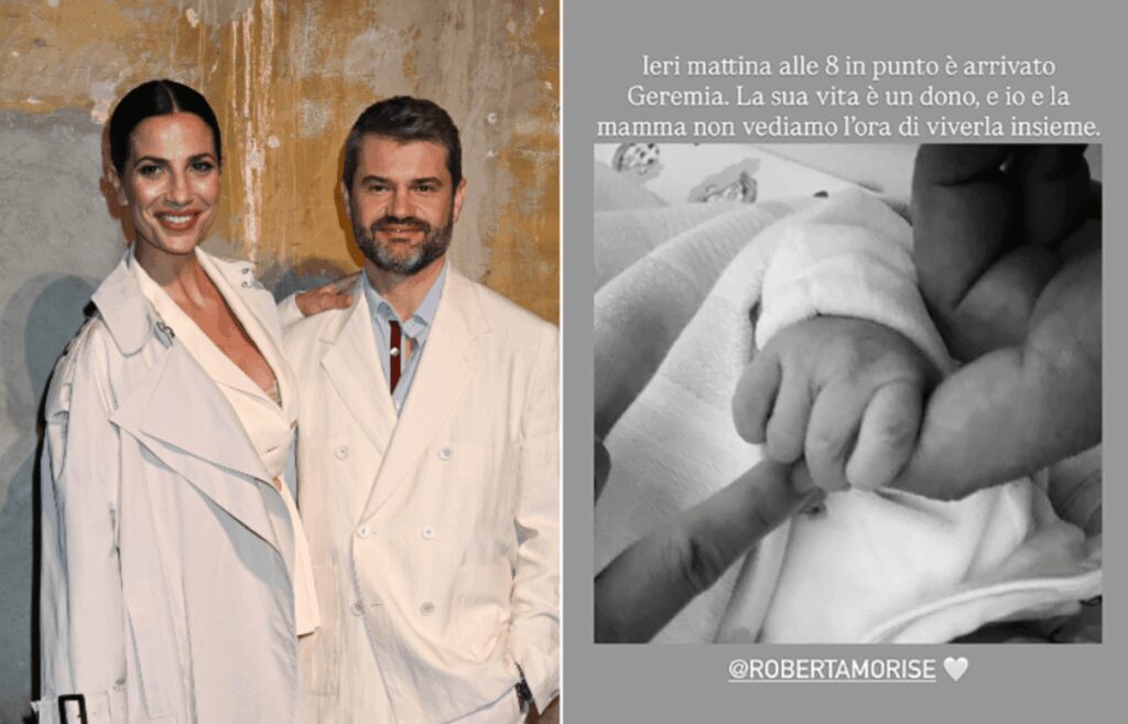 Roberta Morise e Enrico Bartolini genitori bis: “È arrivato Geremia”