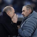 Lazio-Milan, pace fatta (e saluto) tra Allegri e il vice di Sarri in Coppa Italia