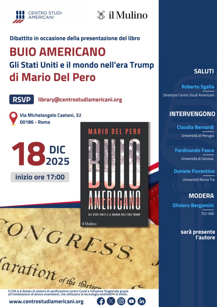 Presentazione a Roma del libro ‘Buio Americano’ di Mario Del Pero