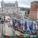 Roma, al cantiere di piazza Venezia la terza opera di ‘Murales’