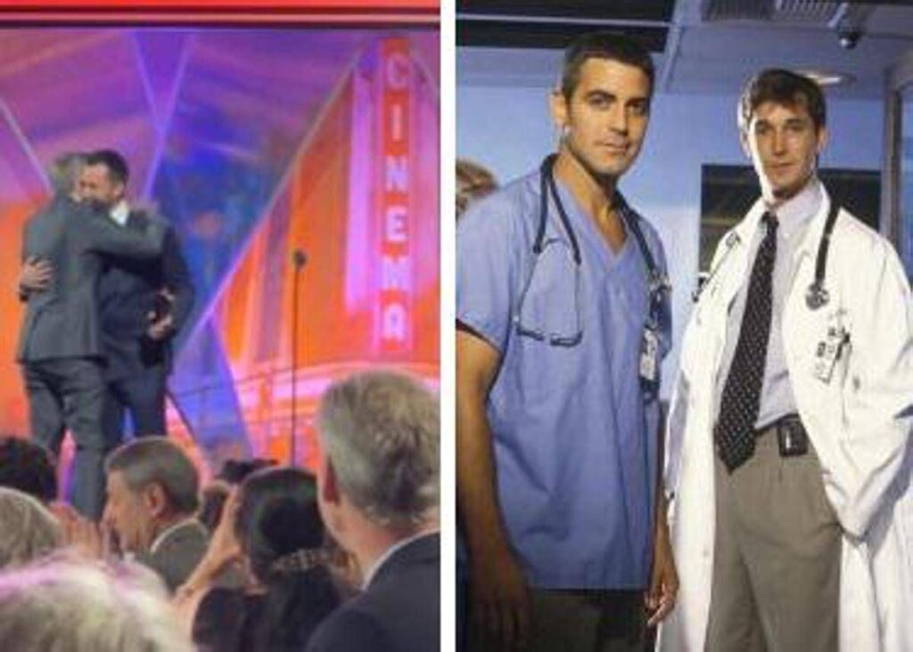 Golden Globe, The Pitt tra i vincitori. L’abbraccio di Noah Wyle con il collega di ER George Clooney