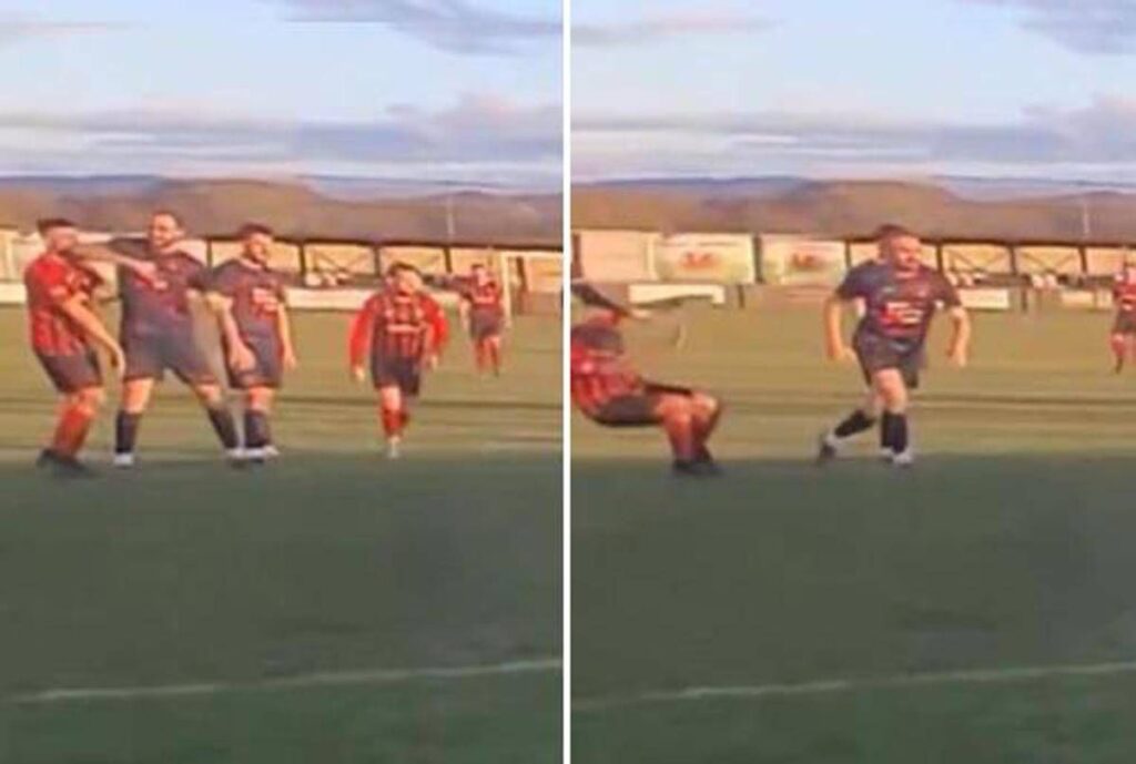 Gomitata in campo all’avversario, calciatore arrestato in Galles