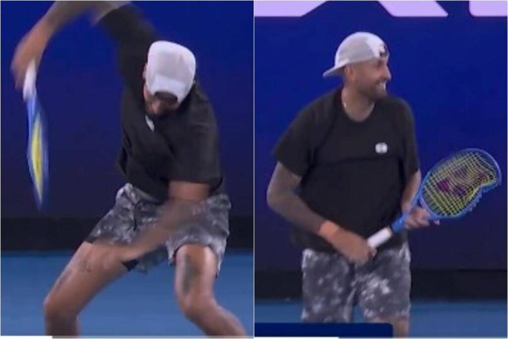 Kyrgios, show al ‘Million Dollar 1 Point Slam’: viene eliminato e spacca racchetta