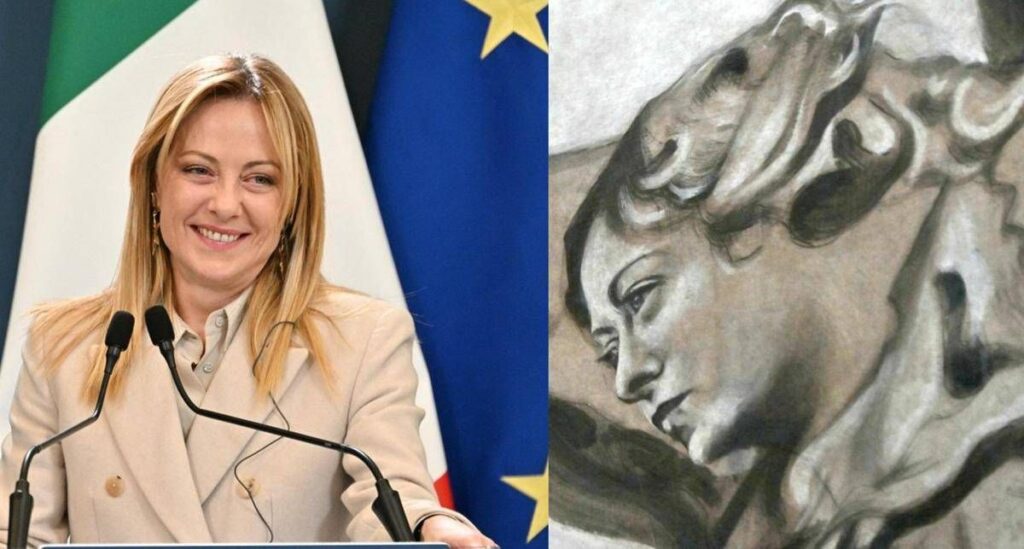 Meloni scherza su affresco con il suo volto: “No, decisamente non sembro un angelo”