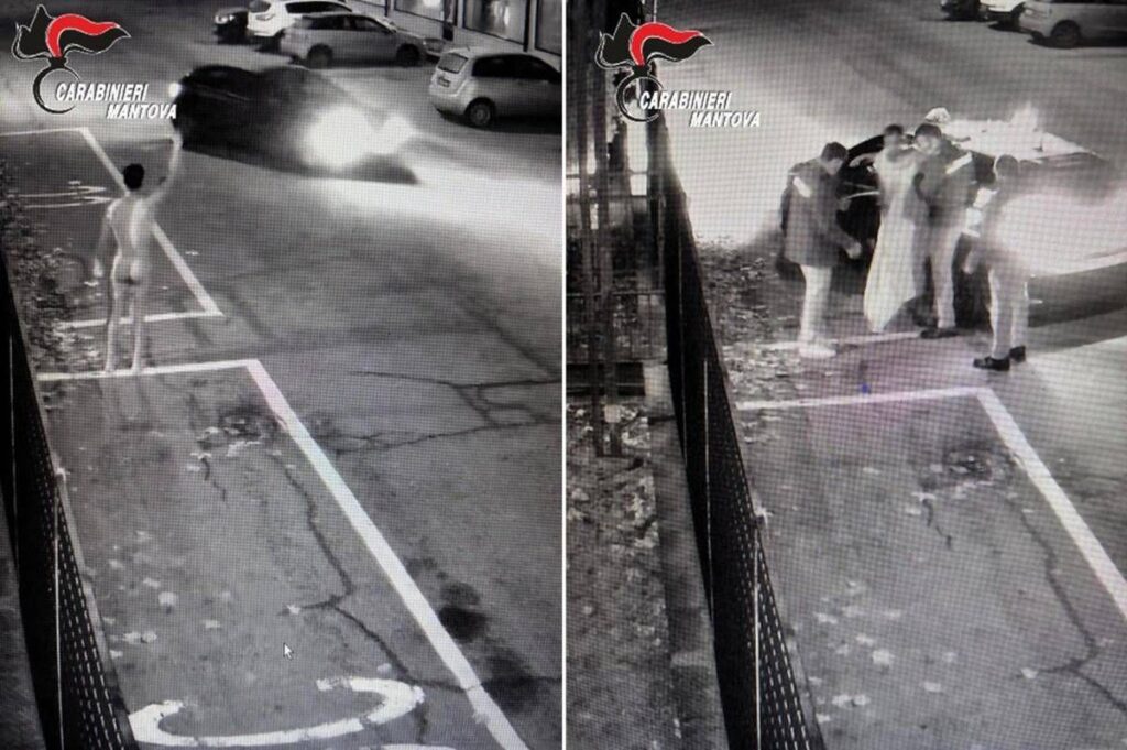 Vaga nudo e lascia droga davanti alla caserma dei carabinieri, 43enne denunciato