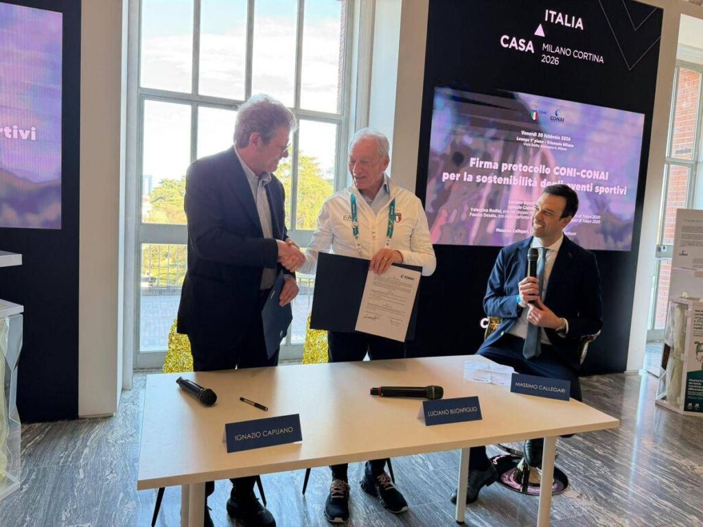 Milano-Cortina, firmato protocollo Coni-Conai per sostenibilità eventi sportivi