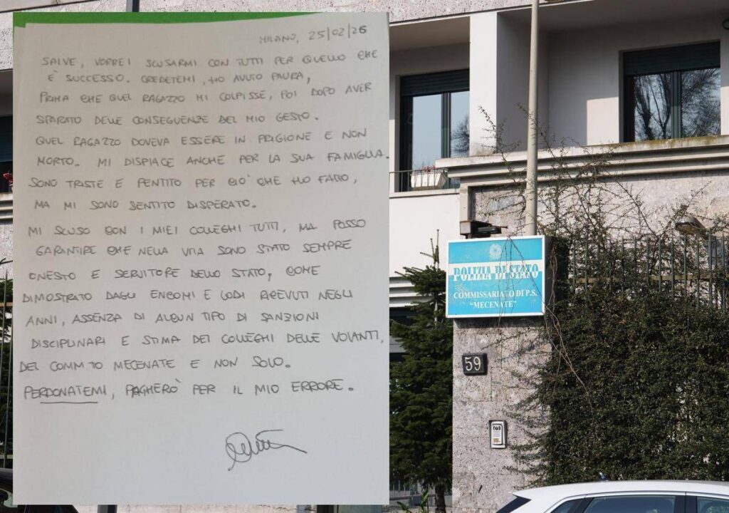 Pusher ucciso a Rogoredo, la lettera di Cinturrino: “Ho avuto paura, pagherò per il mio errore”