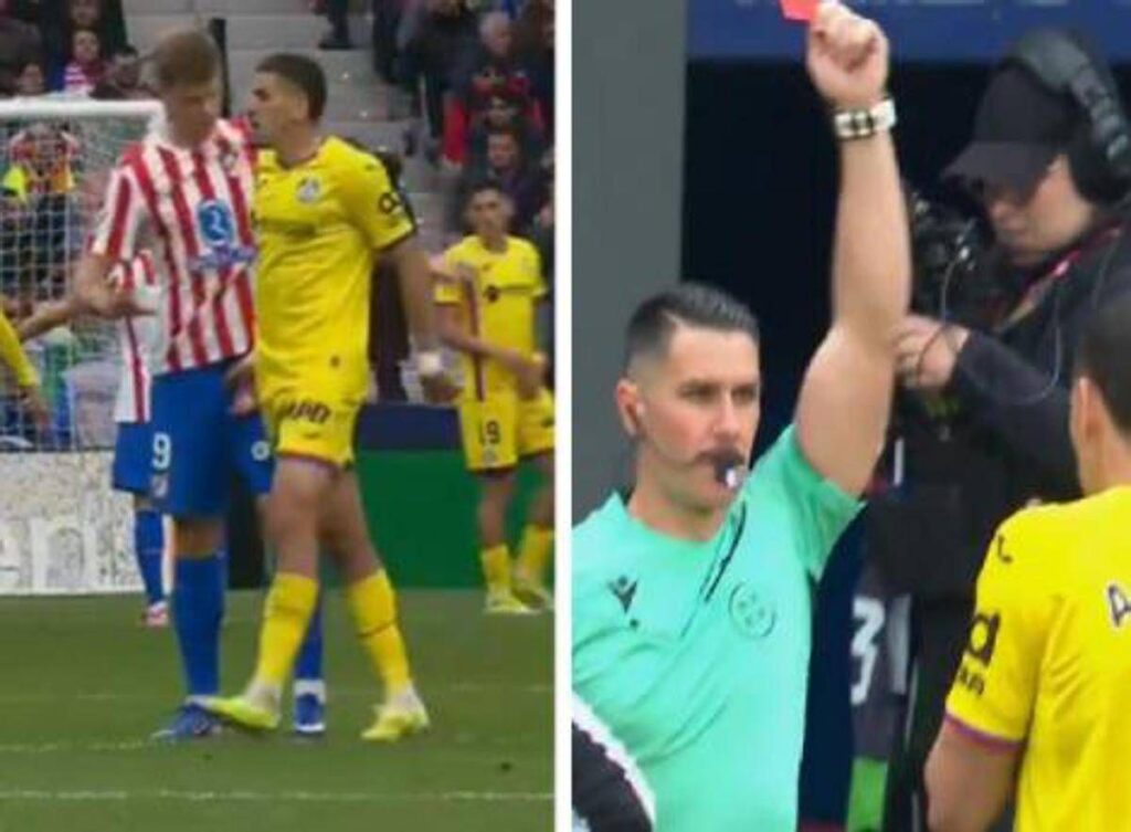 Tocca genitali di Sorloth e viene espulso, cos’è successo in Atletico Madrid-Getafe