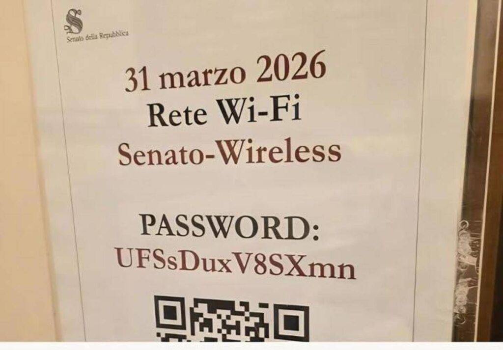 Senato, nella password Wi-Fi c’è la parola ‘Dux’. Fonti: “Generate in modo casuale”