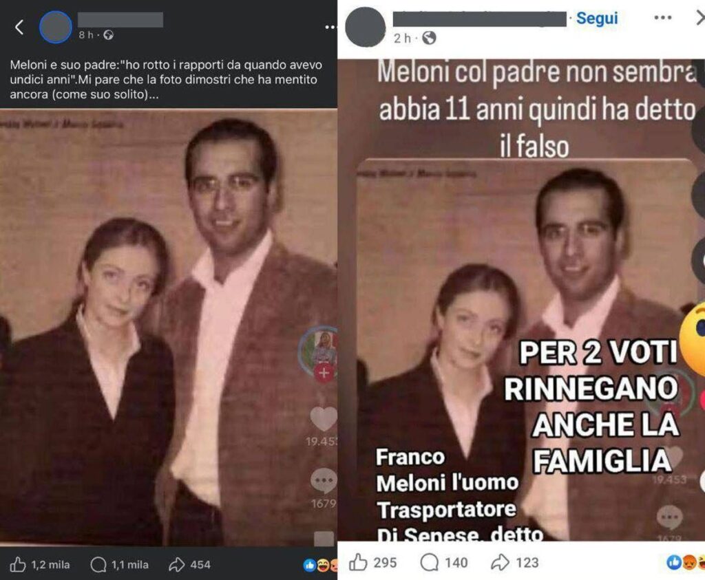 Sul web foto Meloni con il ‘padre’, Squarta (FdI): “È falso quell’uomo sono io”