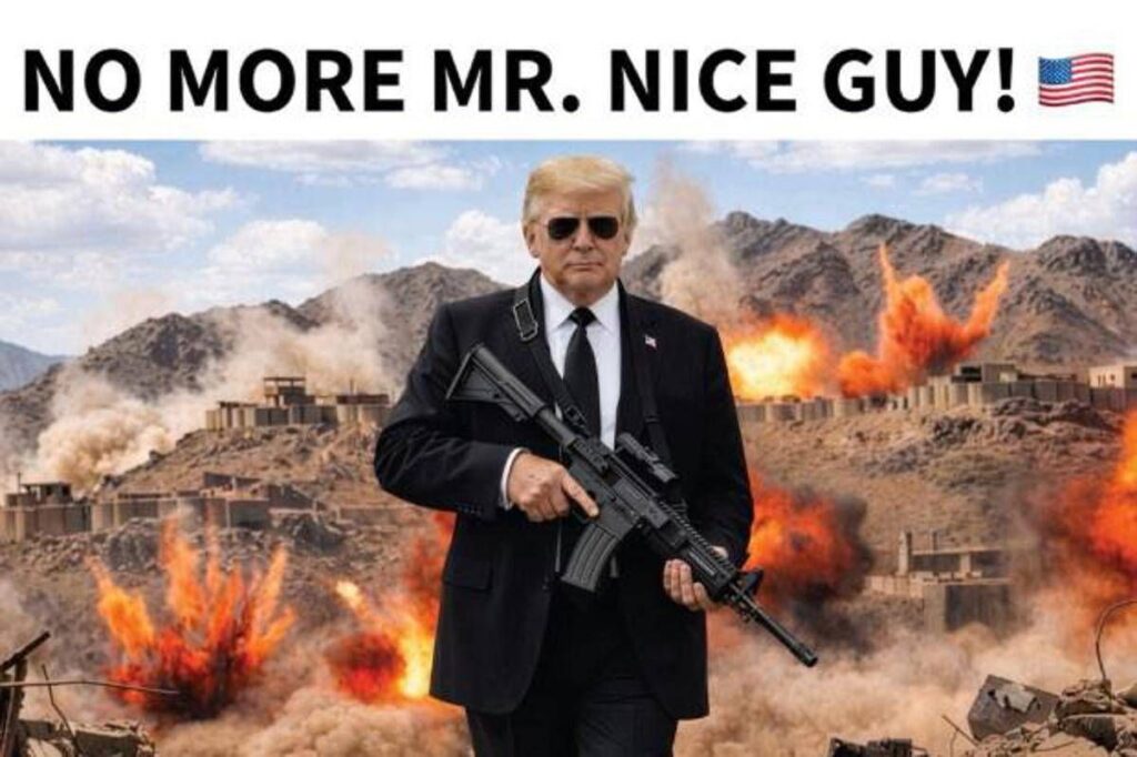 Trump, fucile in mano e messaggio all’Iran: “Il Bravo ragazzo non c’è più”