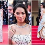 Cannes, Elodie sul tappeto rosso con un look da diva d’altri tempi