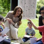 Kate a Reggio Emilia, la principessa incontra i bimbi dell’asilo modello nel verde