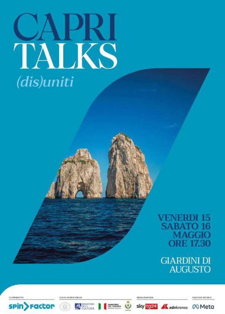 Spin factor lancia ‘Capri talks’, 15 e 16 maggio con Schillaci, Pichetto, Calenda e Durigon