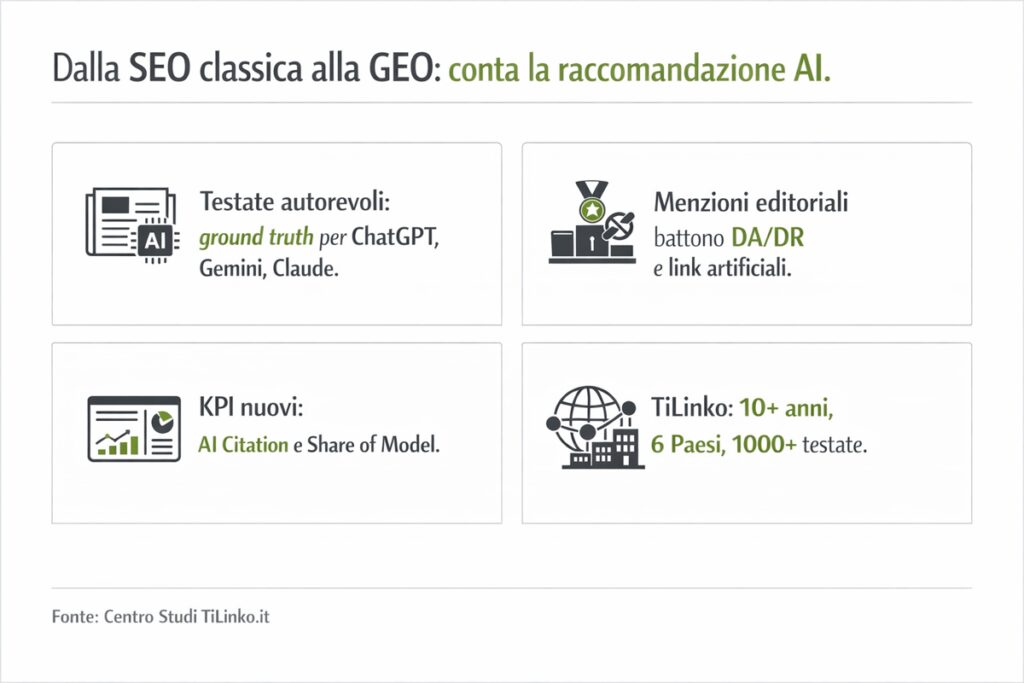 TiLinko: digital PR e brand awareness e la nuova frontiera dell’autorità aziendale nell’era delle AI Search