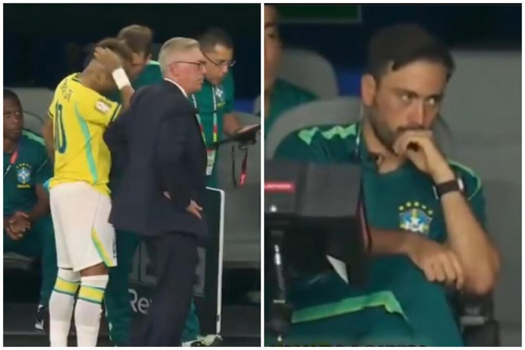 Brasile, Ancelotti fa entrare Neymar e il figlio Davide scuote la testa – Vide