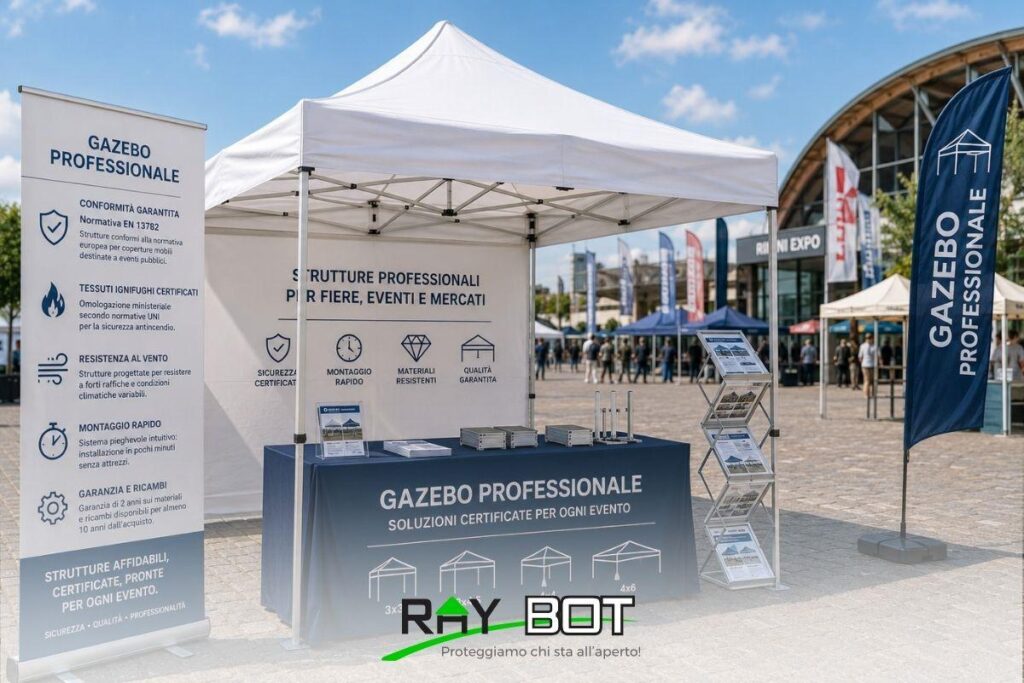 Fiere e mercati, cresce l’attenzione su sicurezza e conformità del gazebo