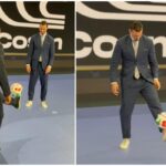 Ibrahimovic, show ai Mondiali: palleggia con Henry… nello studio tv