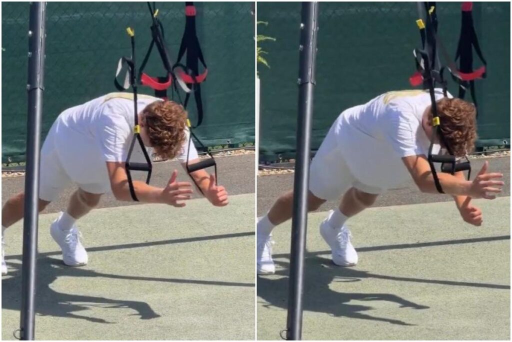 Sinner si allena, ‘strano’ esercizio a Wimbledon