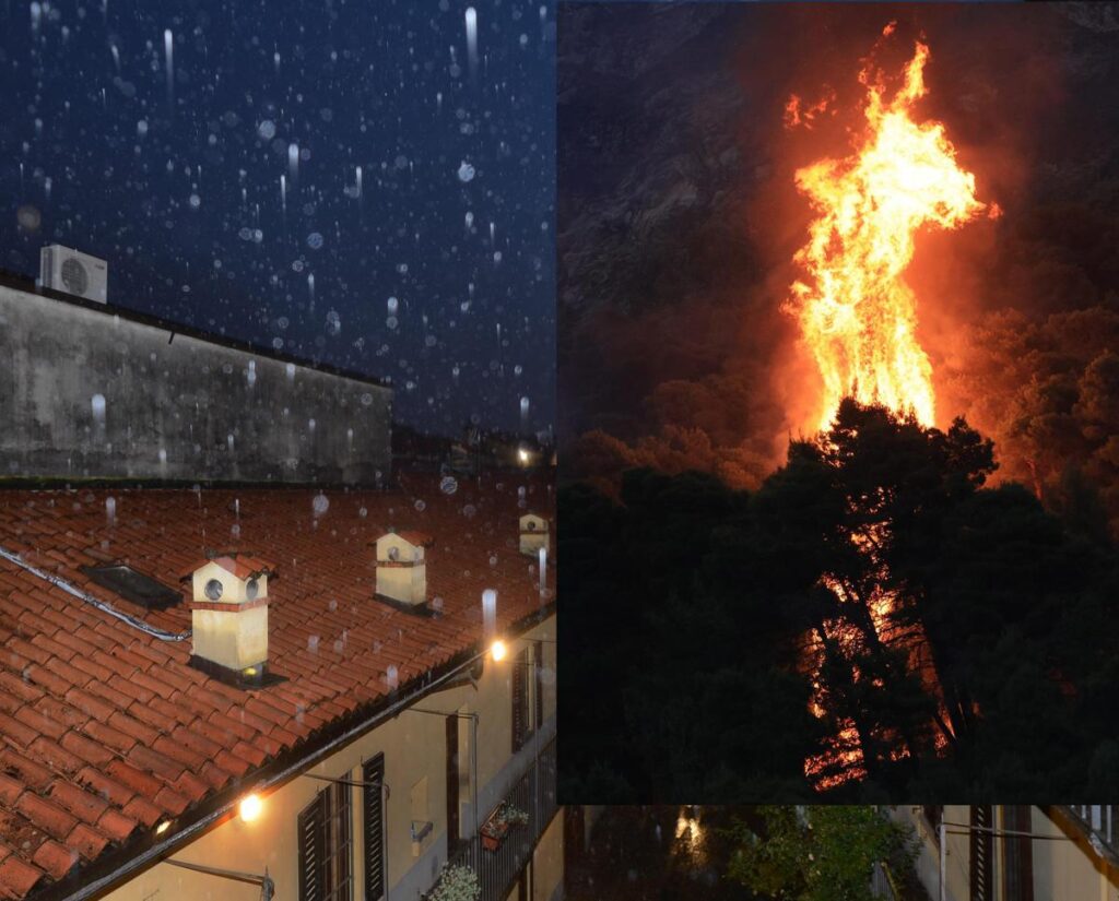 Italia divisa in due tra grandine e incendi 