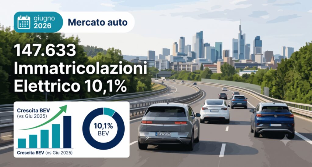 Mercato auto giugno 2026: immatricolazioni a +10,6% e primo semestre a +9,7%. Noleggio Semplice: «Il noleggio torna positivo, ma il cliente ha bisogno di consulenza»