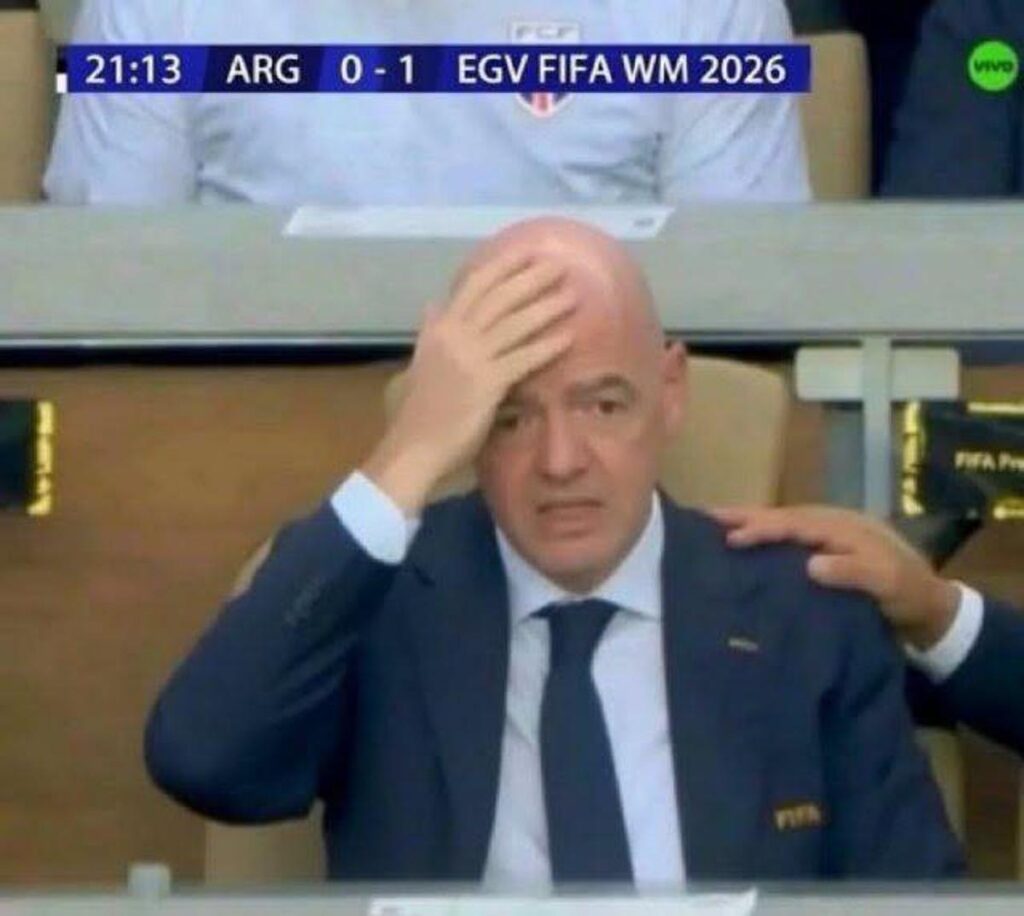 Segna l’Egitto, la reazione di Infantino è già il meme dei Mondiali