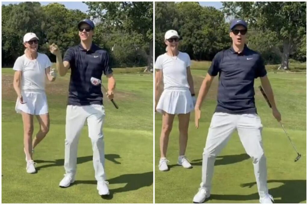 Sinner, buca a golf ed esultanza… alla Ronaldo