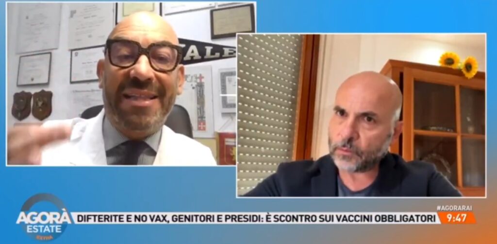 Bassetti contro Dragoni, scontro in diretta ad ‘Agorà Estate’ su difterite: “Ignorante”