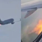 Fiamme da un aereo American Airlines dopo il decollo e atterraggio d’emergenza: “Uccelli hanno colpito il motore”