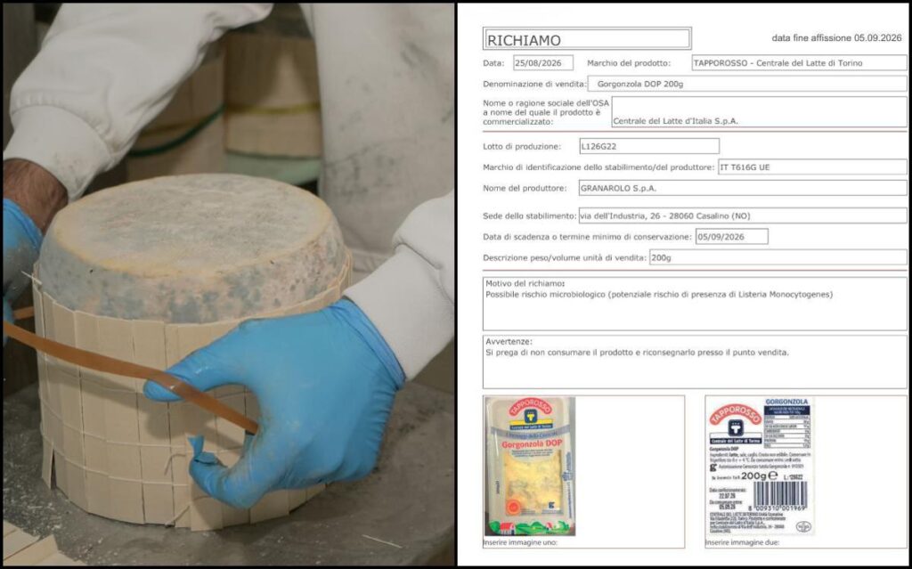 Gorgonzola richiamato dai supermercati per possibile Listeria: cosa sapere (e il lotto da evitare)