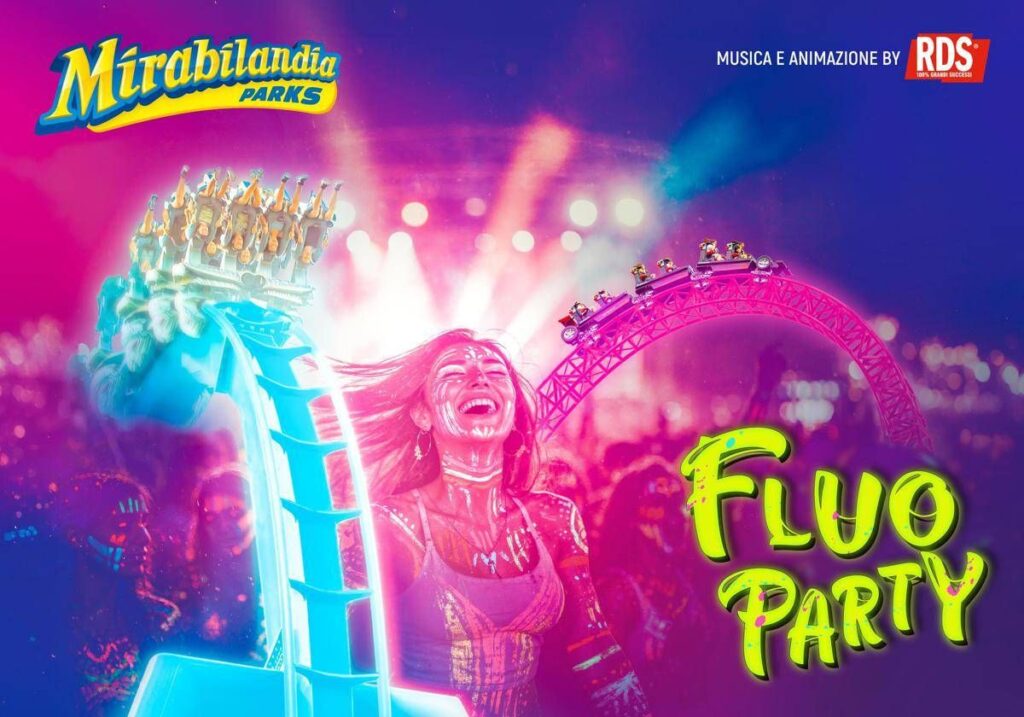 Mirabilandia si accende col ‘Fluo Parti’ insieme a Rds, per vivere la notte più luminosa dell’estate