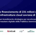 Polo strategico nazionale: 231 mln di euro da Intesa, Unicredit, Cdp, Bper e Banco Bpm