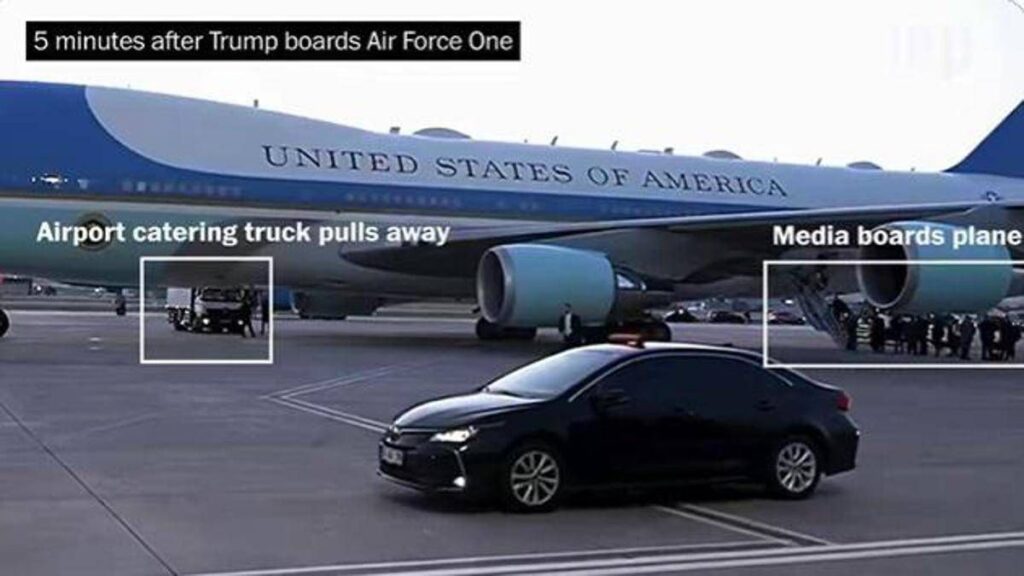Trump e la falsa partenza sull’Air Force One, il depistaggio del tycoon contro la minaccia dell’Iran