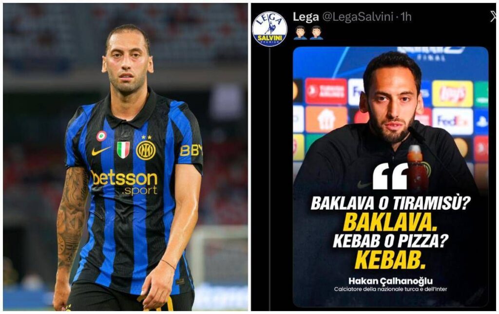“Preferisce il kebab… alla pizza”: la Lega ‘punge’ Calhanoglu sui social