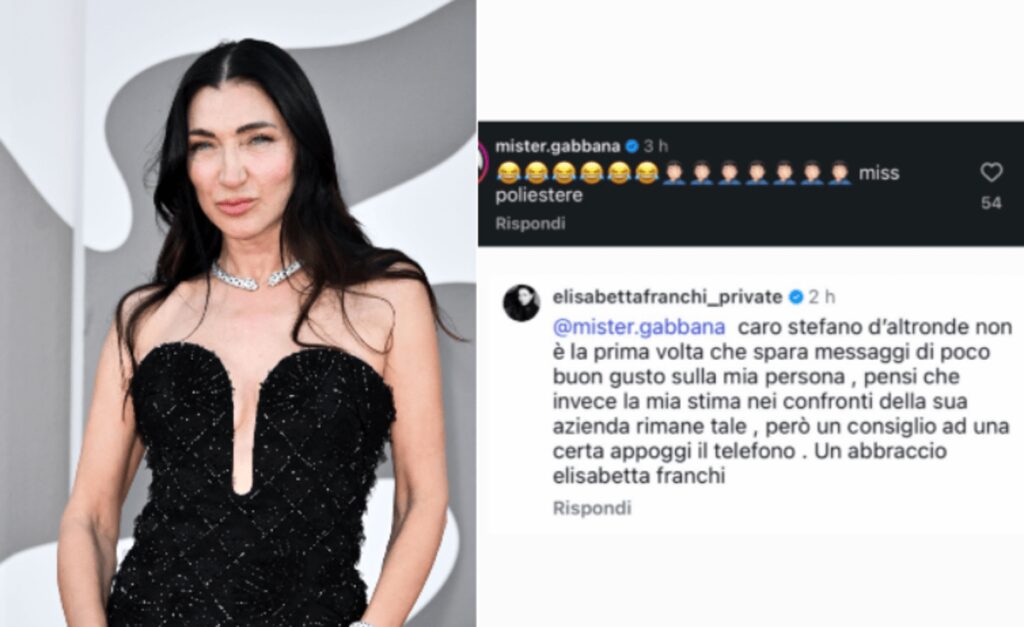 Stefano Gabbana stronca Elisabetta Franchi, il botta e risposta social dopo il red carpet a Venezia