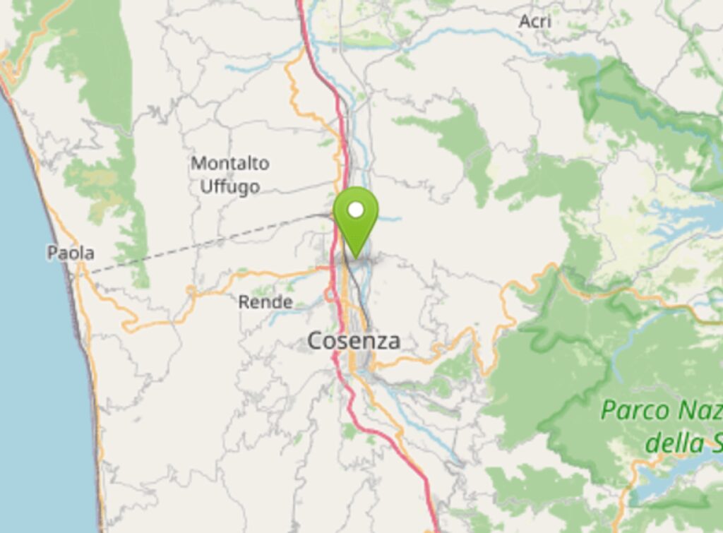 Terremoto oggi a Cosenza, scossa di magnitudo 3.7: avvertita in tutta la provincia
