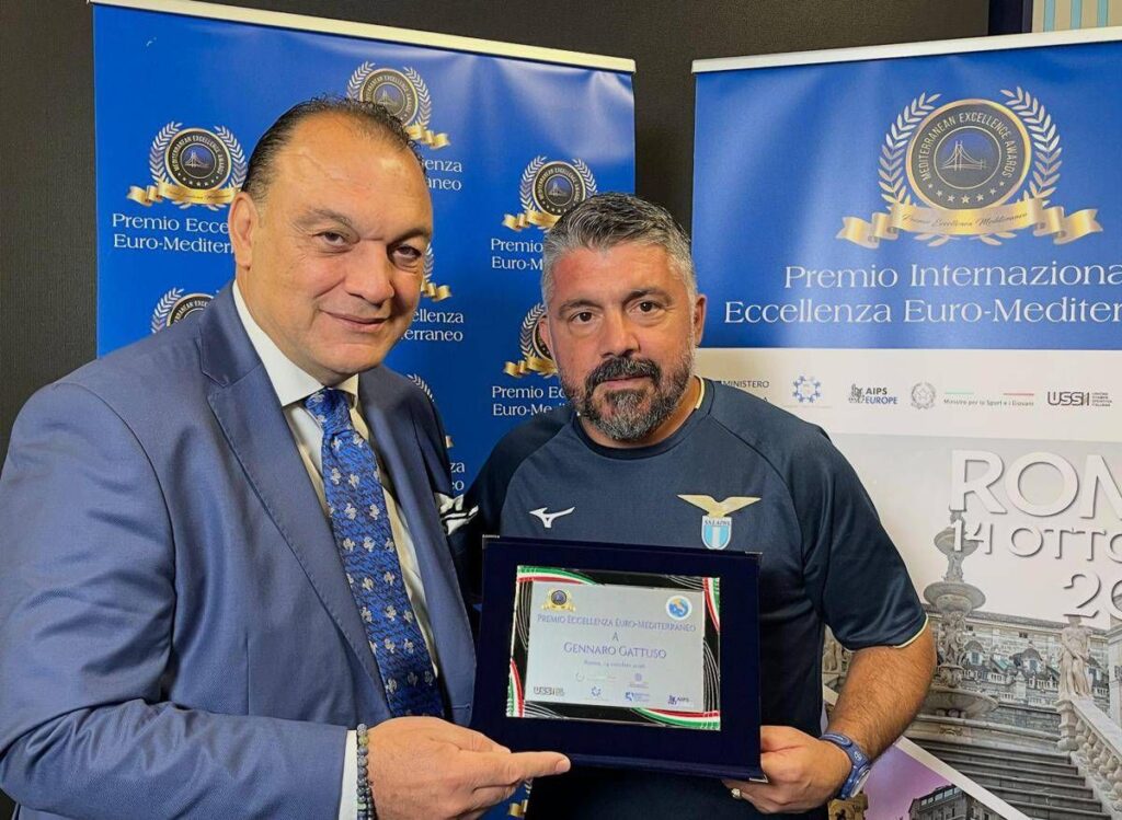 A Gattuso il Premio Eccellenza Euro Mediterraneo: “I giovani vanno ascoltati, alla Lazio nessun alibi”