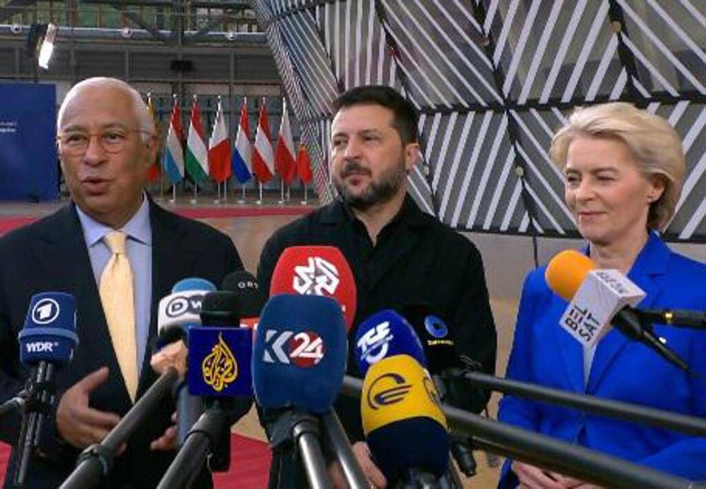 Consiglio Ue accoglie Zelensky: “Puoi contare su di noi”. Il presidente ucraino: “Voi veri leader”