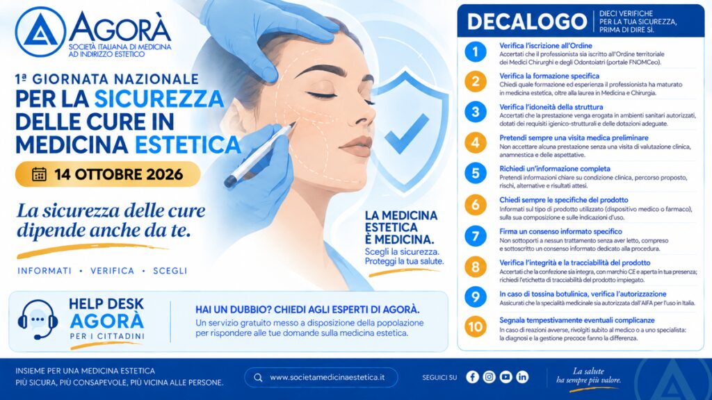 Giornata sicurezza cure in medicina estetica, Cavallini (Agorà): “E’ atto medico”