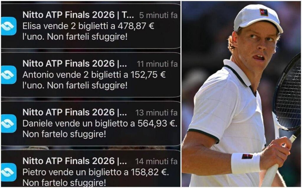 Sinner salta le Atp Finals, i tifosi… rivendono i biglietti: “No Jannik, no tennis”